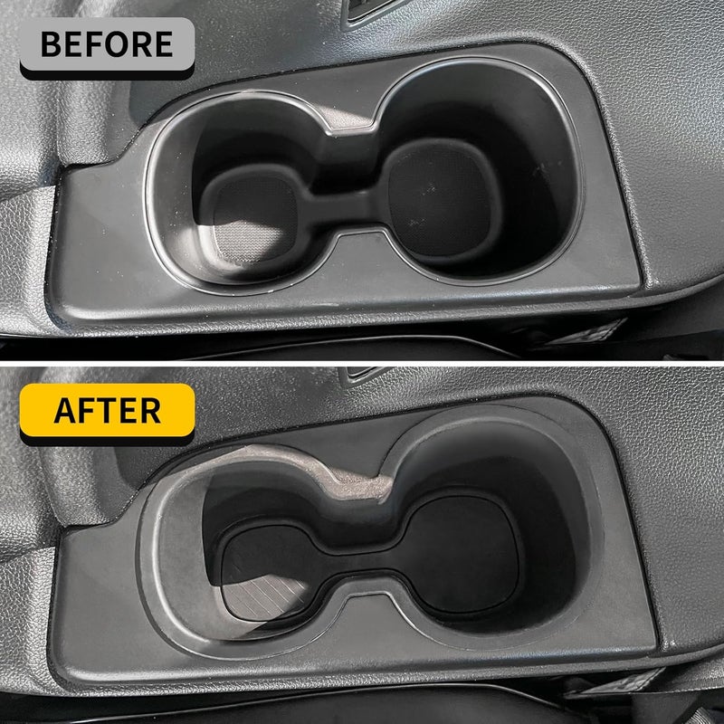 Maxzina Cup Holder Compatible with 2023-2025 Honda Pilot Rear 3rd Row Black Silicone Center Console Insert Cup Holder Bottle Holder Interior 2PCS Decoration for 2024 Pilot Accessories - Image 2